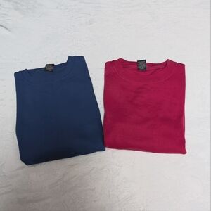 NWOT. HEAVYWEIGHT Crewneck Sweatshirts. SOLD AS A SET. Size Small. Blue. Pink